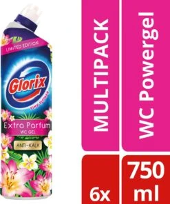 Glorix WC Powergel Toiletreiniger Pink Flower - 6 X 750 Ml - Voordeelverpakking -HG Schoonmaak Verkoop 1003x1200
