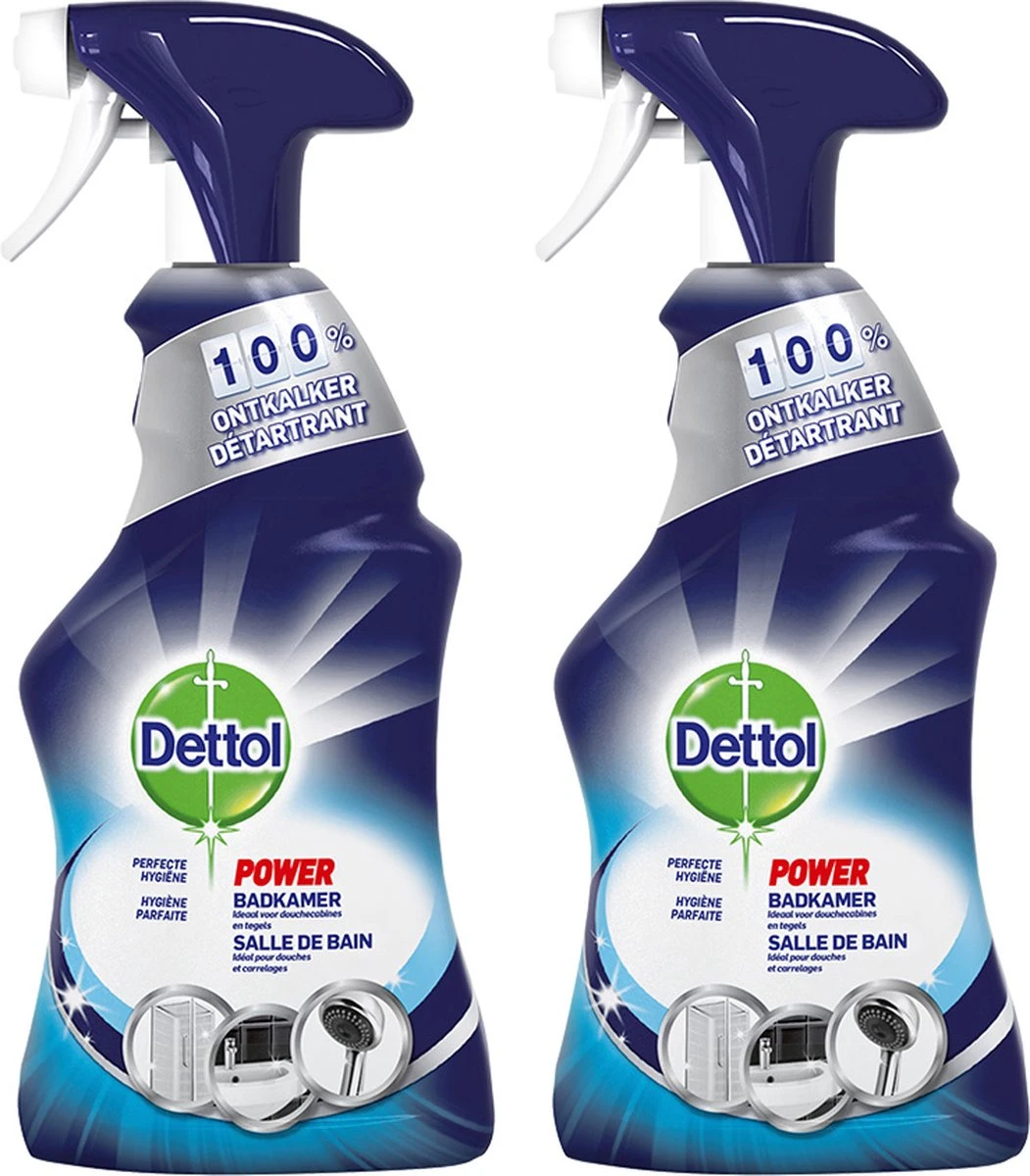 Dettol Allesreiniger Spray Power & Fresh - Badkamer - 500ml X2 1 Dettol Allesreiniger Spray Power & Fresh - Badkamer - 500ml X2
