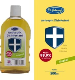 Dr Johnsons Ontsmettingsmiddel - 6 X 500ml Voordeelverpakking - Dettol Antiseptic Alternatief -HG Schoonmaak Verkoop 1124x1200