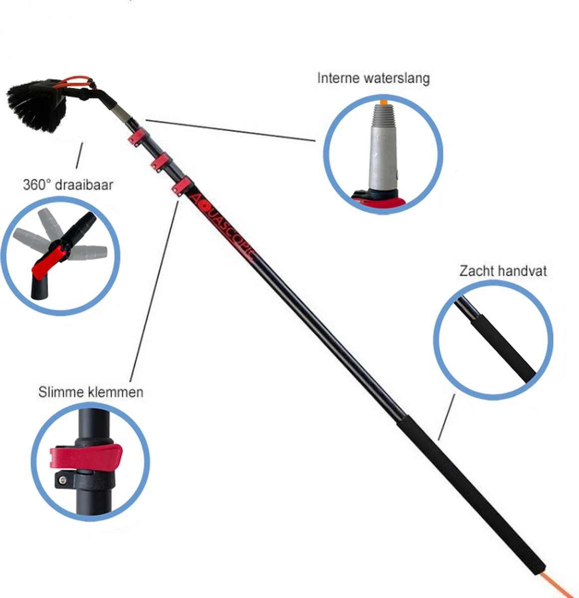 Aquascopic - Telescoopsteel Set Met Borstel - 7,2 Meter 7 Aquascopic - Telescoopsteel Set Met Borstel - 7,2 Meter - Afbeelding 7