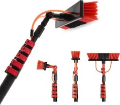 Merkloos Telescoopsteel Ramenwassen 4,6M - Met Borstel & Waterdoorvoer - Voor Ramen - Watertoevoer - Borstel -HG Schoonmaak Verkoop 1200x1051