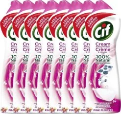 CIF Cream Pink Flower - 8 X 500 Ml - Schuurmiddel - Voordeelverpakking -HG Schoonmaak Verkoop 1200x1132
