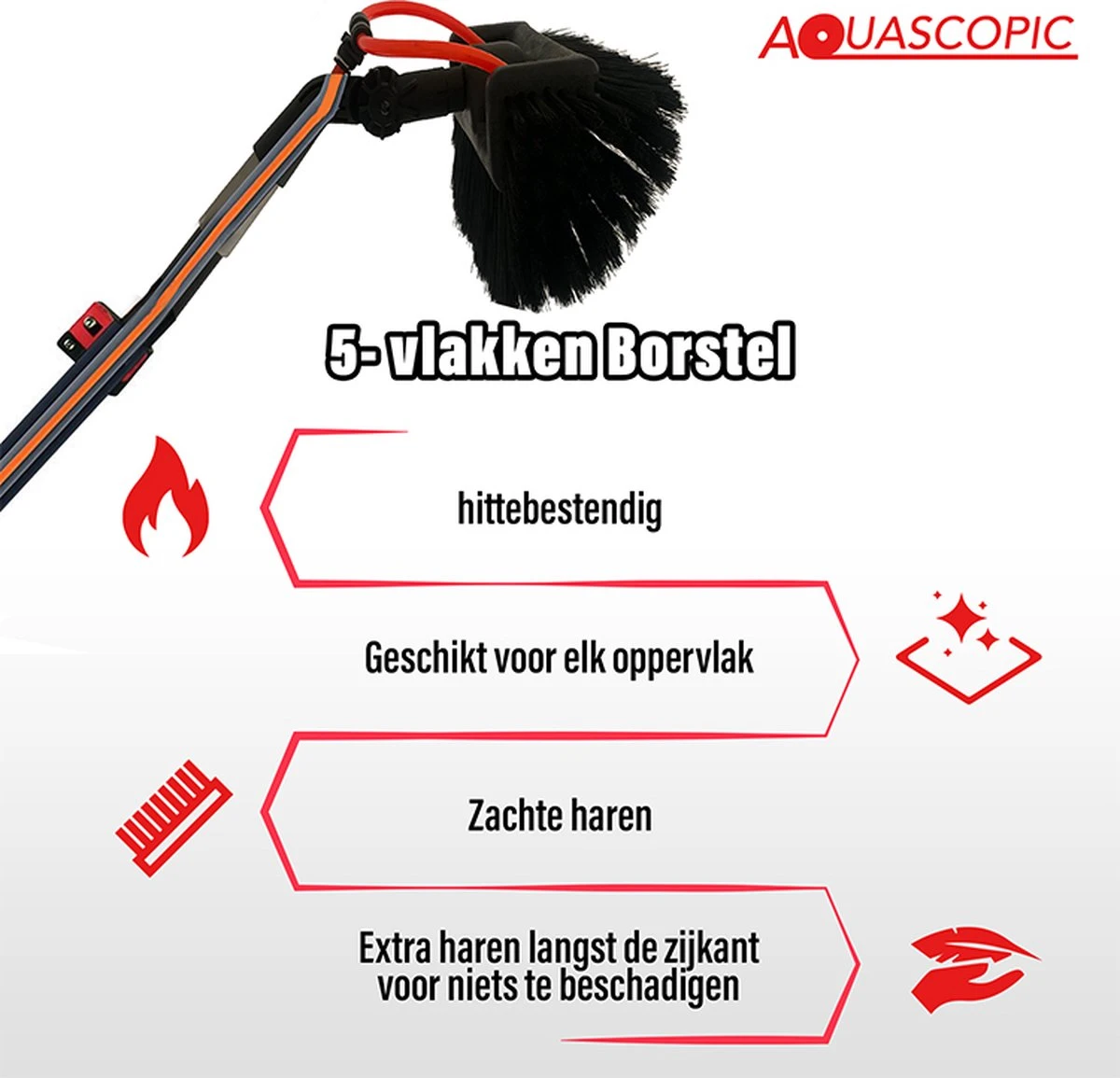 Aquascopic - Telescoopsteel Set Met Borstel - 7,2 Meter 5 Aquascopic - Telescoopsteel Set Met Borstel - 7,2 Meter - Afbeelding 5
