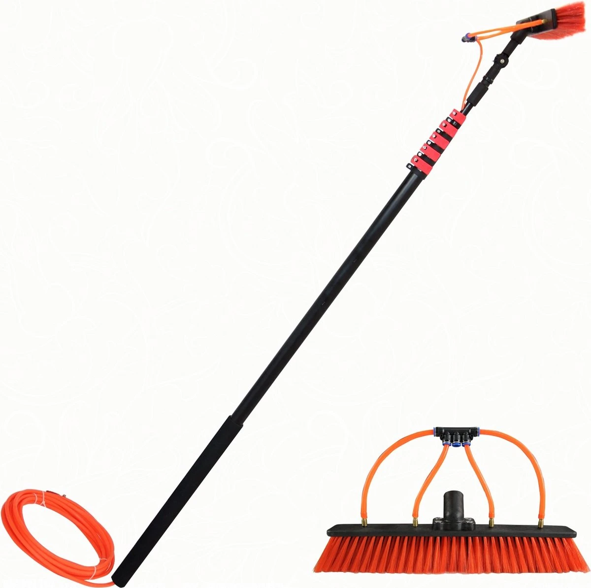 Aqua2Go Telescoopsteel 7,2 Meter - Lichtgewicht Aluminium - 40 Cm. Borstel - Ramen Wassen - Zonnepanelen 1 Aqua2Go Telescoopsteel 7,2 Meter - Lichtgewicht Aluminium - 40 Cm. Borstel - Ramen Wassen - Zonnepanelen