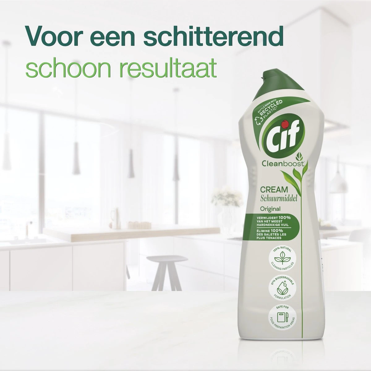 Cif CleanBoost Cream Original Schuurmiddel - 8 X 750 Ml - Voordeelverpakking 5 Cif CleanBoost Cream Original Schuurmiddel - 8 X 750 Ml - Voordeelverpakking - Afbeelding 5