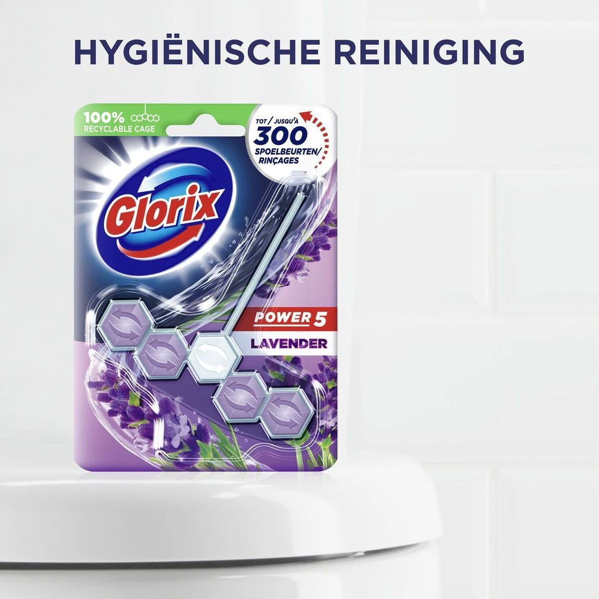 Glorix Power 5 Toiletblokken - Lavendel - 9 Stuks - Voordeelverpakking 4 Glorix Power 5 Toiletblokken - Lavendel - 9 Stuks - Voordeelverpakking - Afbeelding 4
