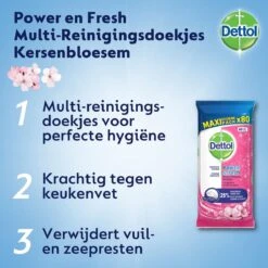 Dettol Schoonmaakdoekjes Power & Fresh - Kersenbloesem - 80 Stuks X6 -HG Schoonmaak Verkoop 1200x1200 69
