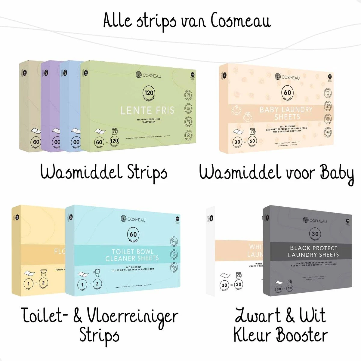 Cosmeau Toiletreiniger Sheets 60 Beurten Wasvellen Detergent Sheets Eco Toilet Strips - Cosmo Cosmea Kosmo 8 Cosmeau Toiletreiniger Sheets 60 Beurten Wasvellen Detergent Sheets Eco Toilet Strips - Cosmo Cosmea Kosmo - Afbeelding 8