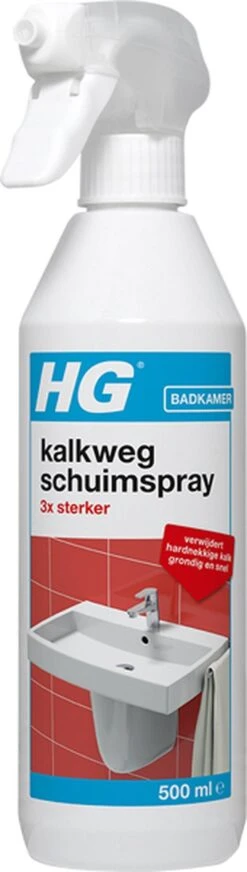HG Kalkweg Schuimspray 3x Sterker - 500ml - Verwijdert Extreme Kalkresten - 100% Opgelost, 100% Resultaat -HG Schoonmaak Verkoop 340x1200