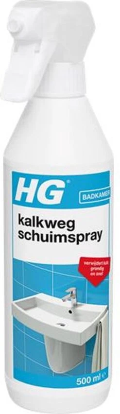 HG Kalkweg Schuimspray - 500ml - 100% Glans - Verwijdert En Voorkomt Kalk - Biologisch Afbreekbaar -HG Schoonmaak Verkoop 348x1200 1
