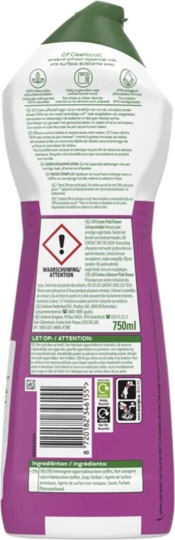 Cif CleanBoost Cream Pink Schuurmiddel - 8 X 750 Ml - Voordeelverpakking -HG Schoonmaak Verkoop 389x1200 1