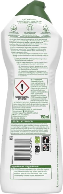 Cif CleanBoost Cream Original Schuurmiddel - 8 X 750 Ml - Voordeelverpakking 10 Cif CleanBoost Cream Original Schuurmiddel - 8 X 750 Ml - Voordeelverpakking -HG Schoonmaak Verkoop 390x1200 4