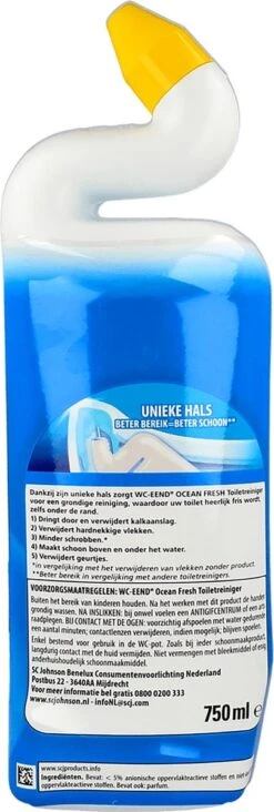 6x WC Eend Toiletreiniger Marine Wave 750 Ml -HG Schoonmaak Verkoop 405x1200