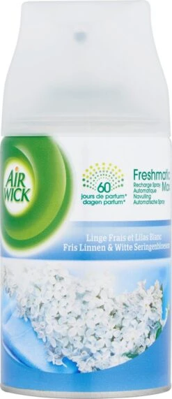 AIRWICK Freshmatic Automatische Spray Refill Frisse Linnen & Witte Bloemen Krimp - (3x250ml) 6 AIRWICK Freshmatic Automatische Spray Refill Frisse Linnen & Witte Bloemen Krimp - (3x250ml) -HG Schoonmaak Verkoop 519x1200 4