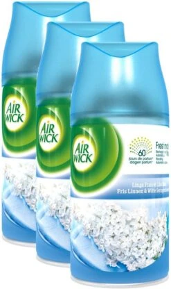 AIRWICK Freshmatic Automatische Spray Refill Frisse Linnen & Witte Bloemen Krimp - (3x250ml) 7 AIRWICK Freshmatic Automatische Spray Refill Frisse Linnen & Witte Bloemen Krimp - (3x250ml) -HG Schoonmaak Verkoop 712x1200 1