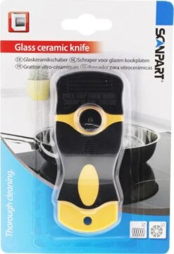 Scanpart Kookplaat Schraper - Schraapijzer - Radeermes - Voor Alle Glazen Kookplaten - Zoals Keramische Inductie En Halogeen Kookplaten - Kunststof - Vervangbaar Mesje - Krasvrij -HG Schoonmaak Verkoop 824x1200